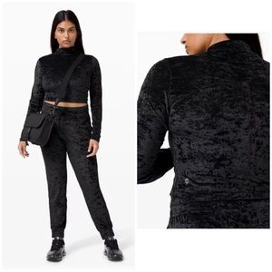 LULULEMON All Alignet mock neck long sleeve crushed velvet.